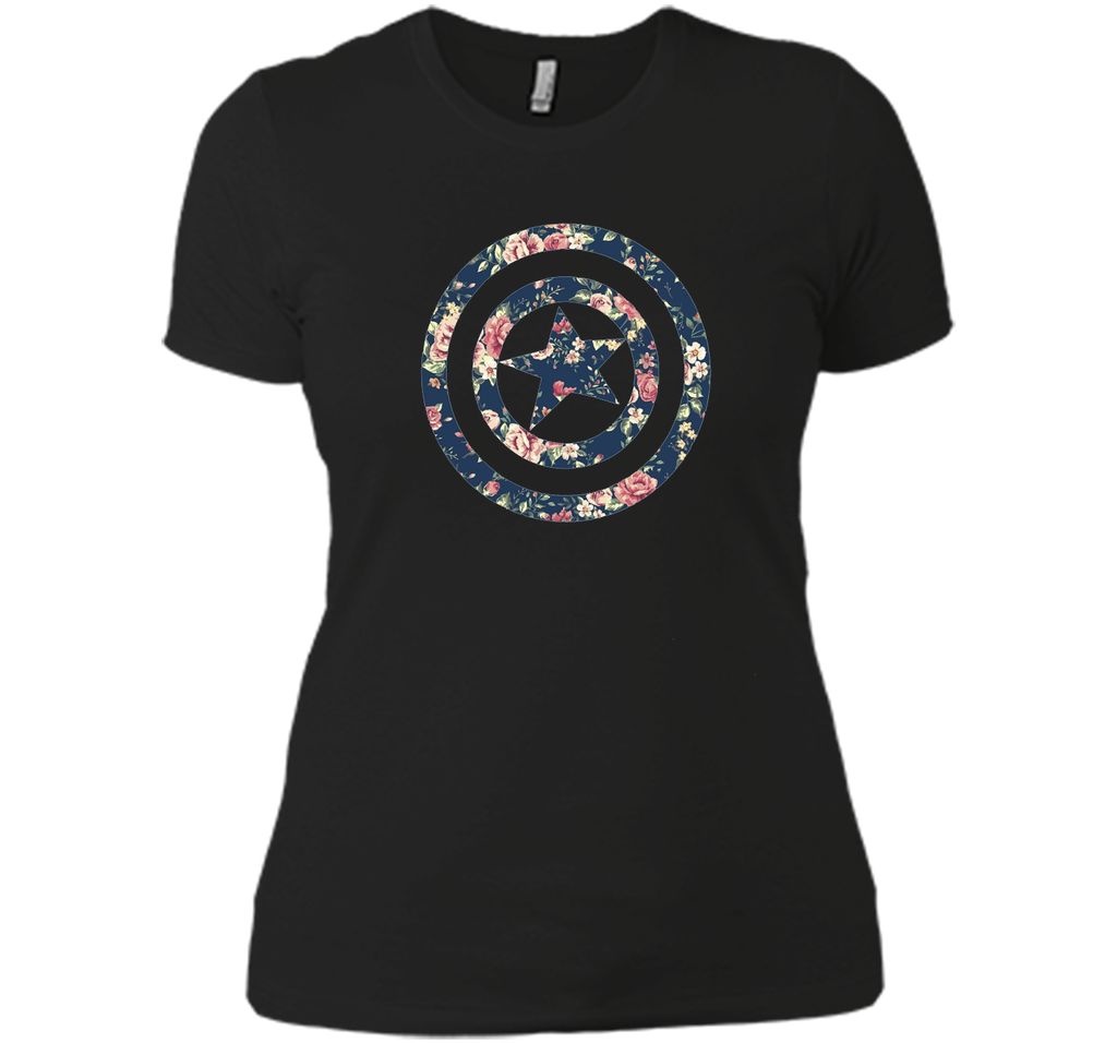 Captain America Floral Print Graphic T-Shirt
