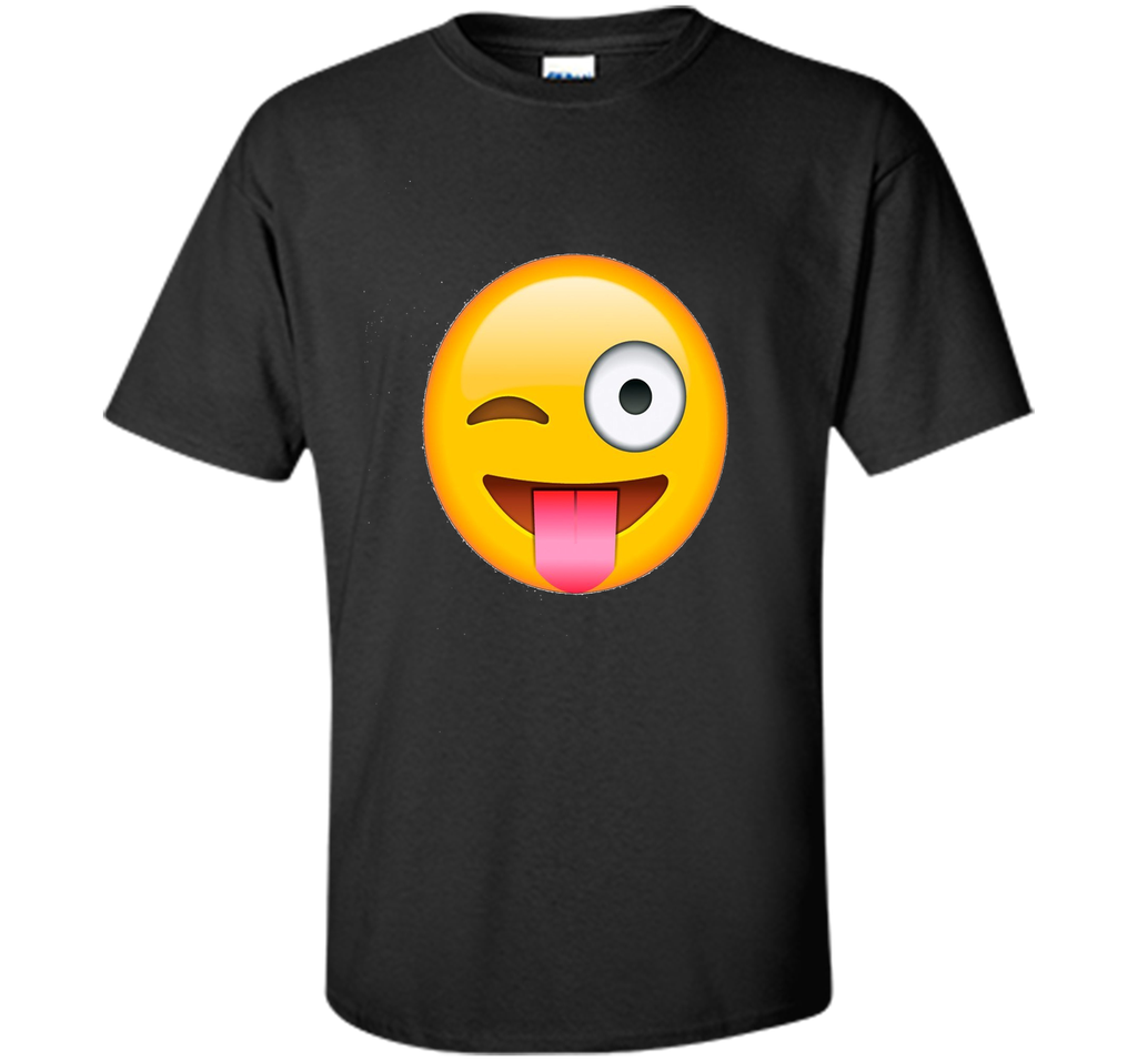 Face Emoticon Tongue Out Emoji with Winking Eye T-shirt