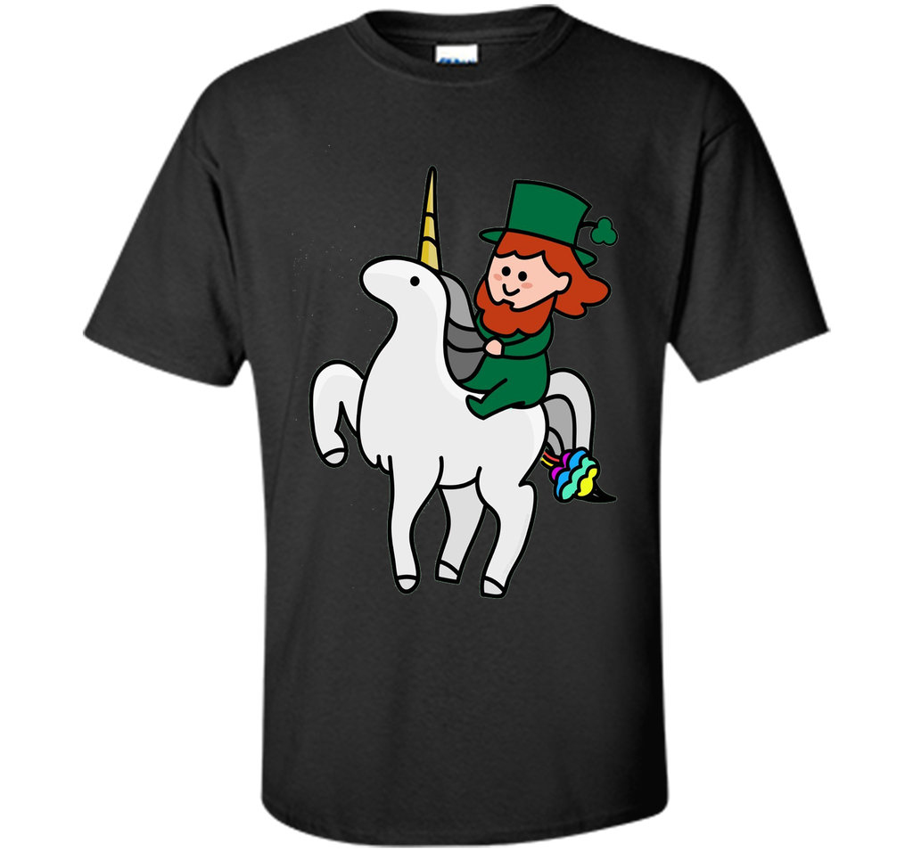 Funny St Patrick's Day Shirt - Leprechaun Riding a Unicorn