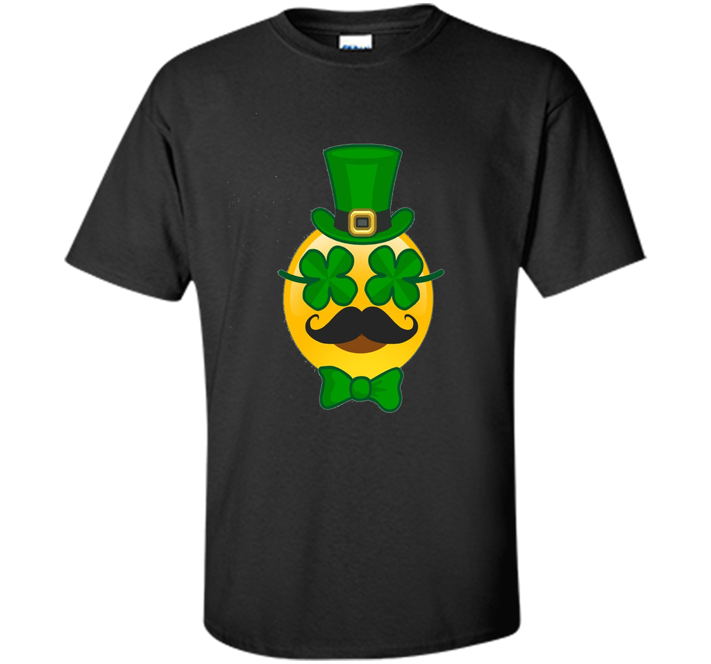 St Patricks Day Emoji T-Shirt Funny Mustache Men Girls Boys