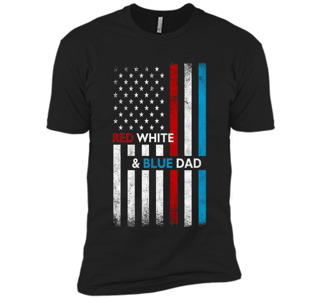 Mens Patriotic Dad Red White Blue USA Flag Father's Day T-Shirt