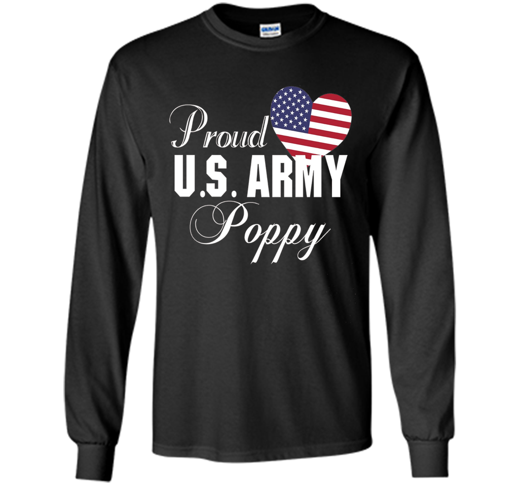 Mens Gift for Father's Day - Proud U.S. Army Poppy Heart T-shirt