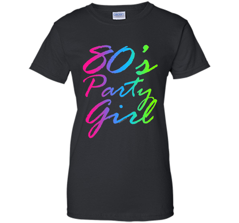 80s Party Girl Neon Retro Halloween Costume 1980s T-Shirt