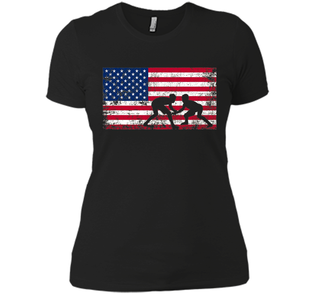 American Flag Wrestling T-shirt - Wrestling Team Gift