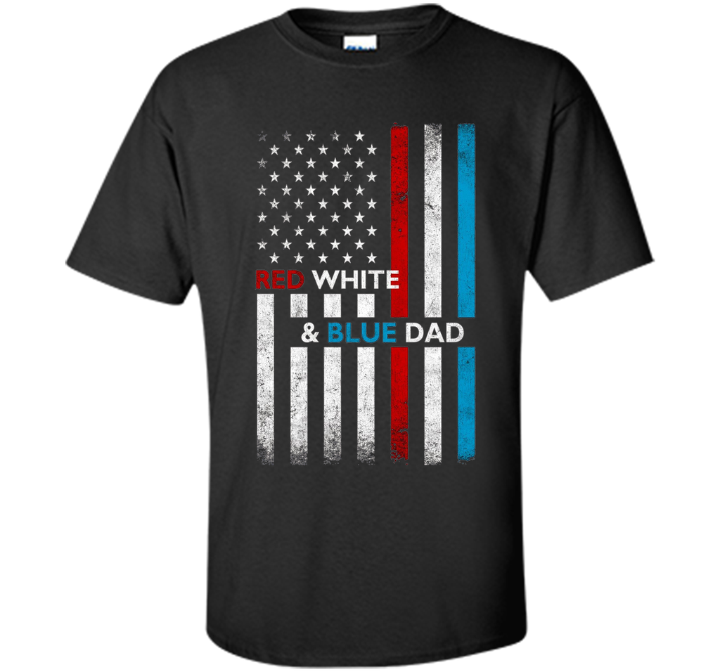 Mens Patriotic Dad Red White Blue USA Flag Father's Day T-Shirt