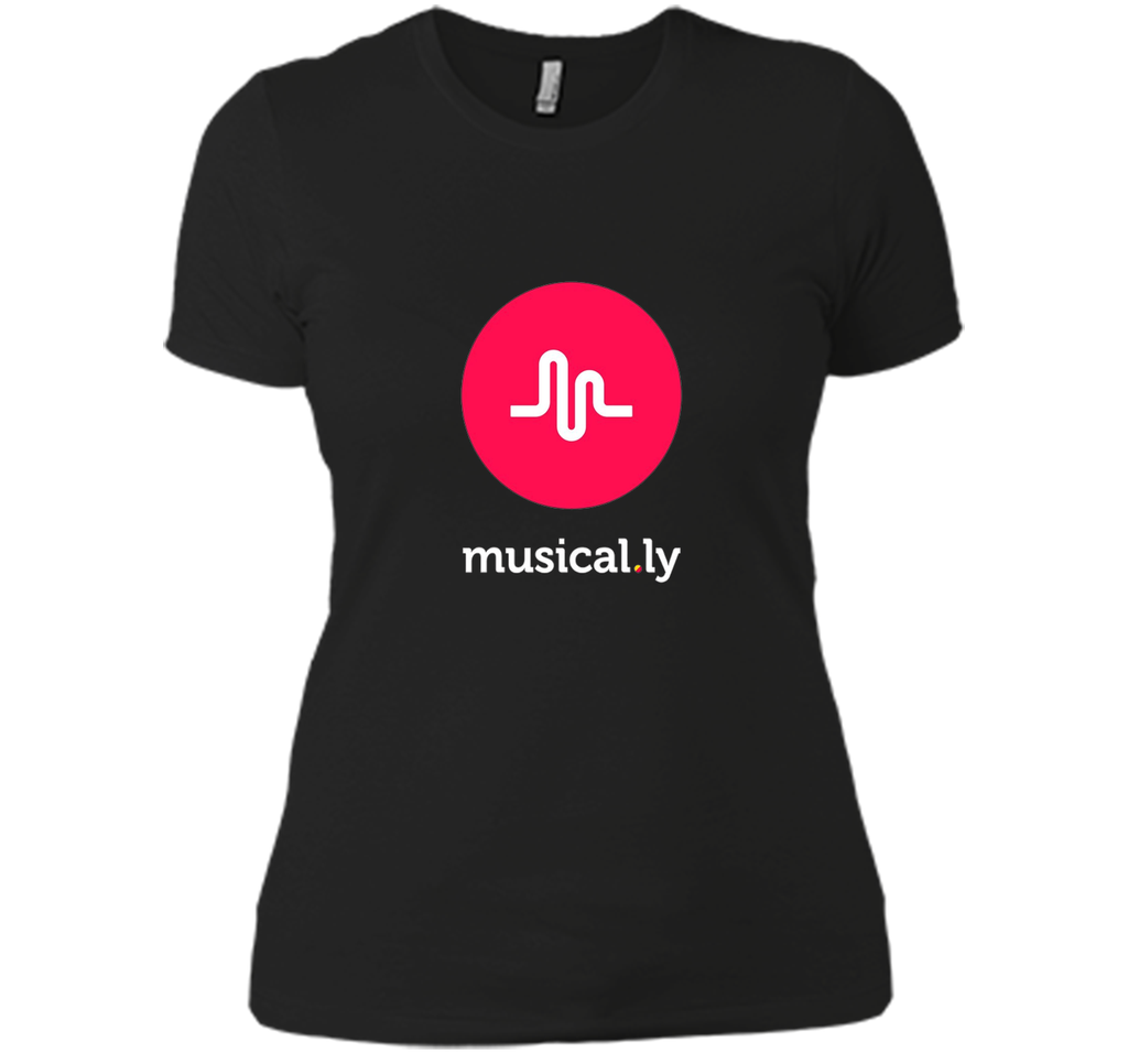 'musical.ly' T-Shirt (Black - Fitted Cut)