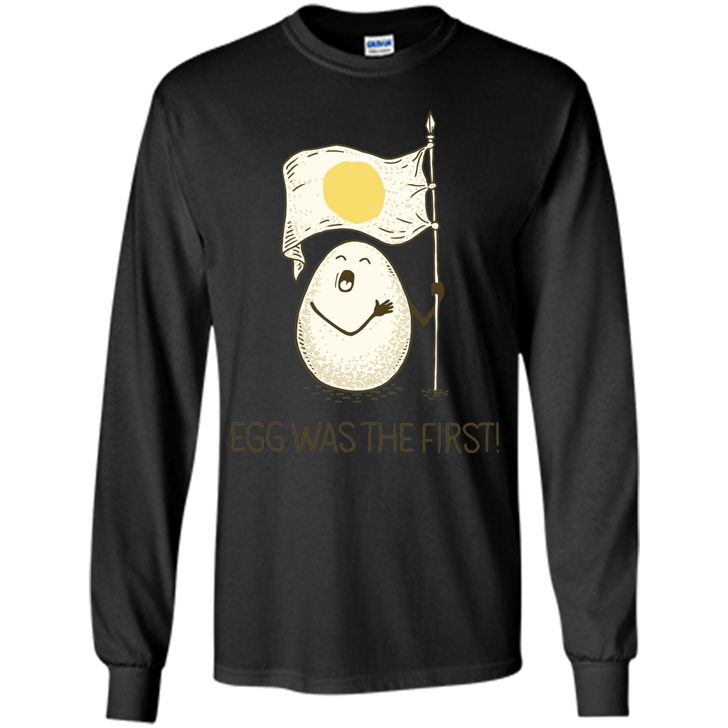 EGG WAS THE FIRST! Cartoon graphic T-Shirt