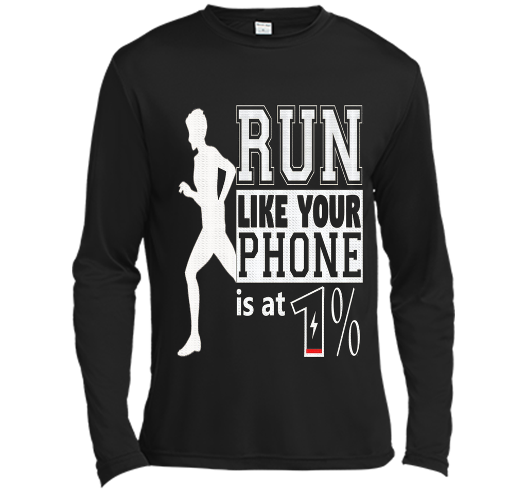 Run Like Your Battery Is Low Funny Running Tshirt