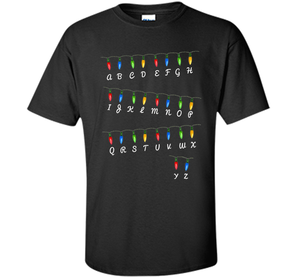 Weird Christmas Alphabet Tree Lights Holiday T-Shirt