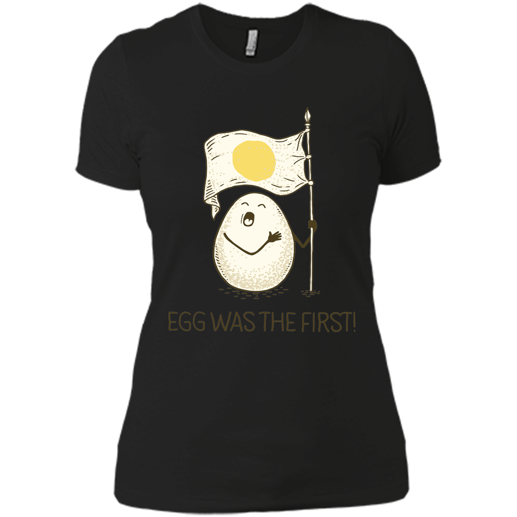 EGG WAS THE FIRST! Cartoon graphic T-Shirt