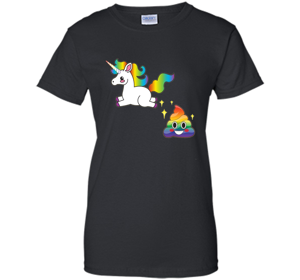 Funny Emoji Unicorn Poop T-Shirt - Cute Rainbow Sparkle Poo