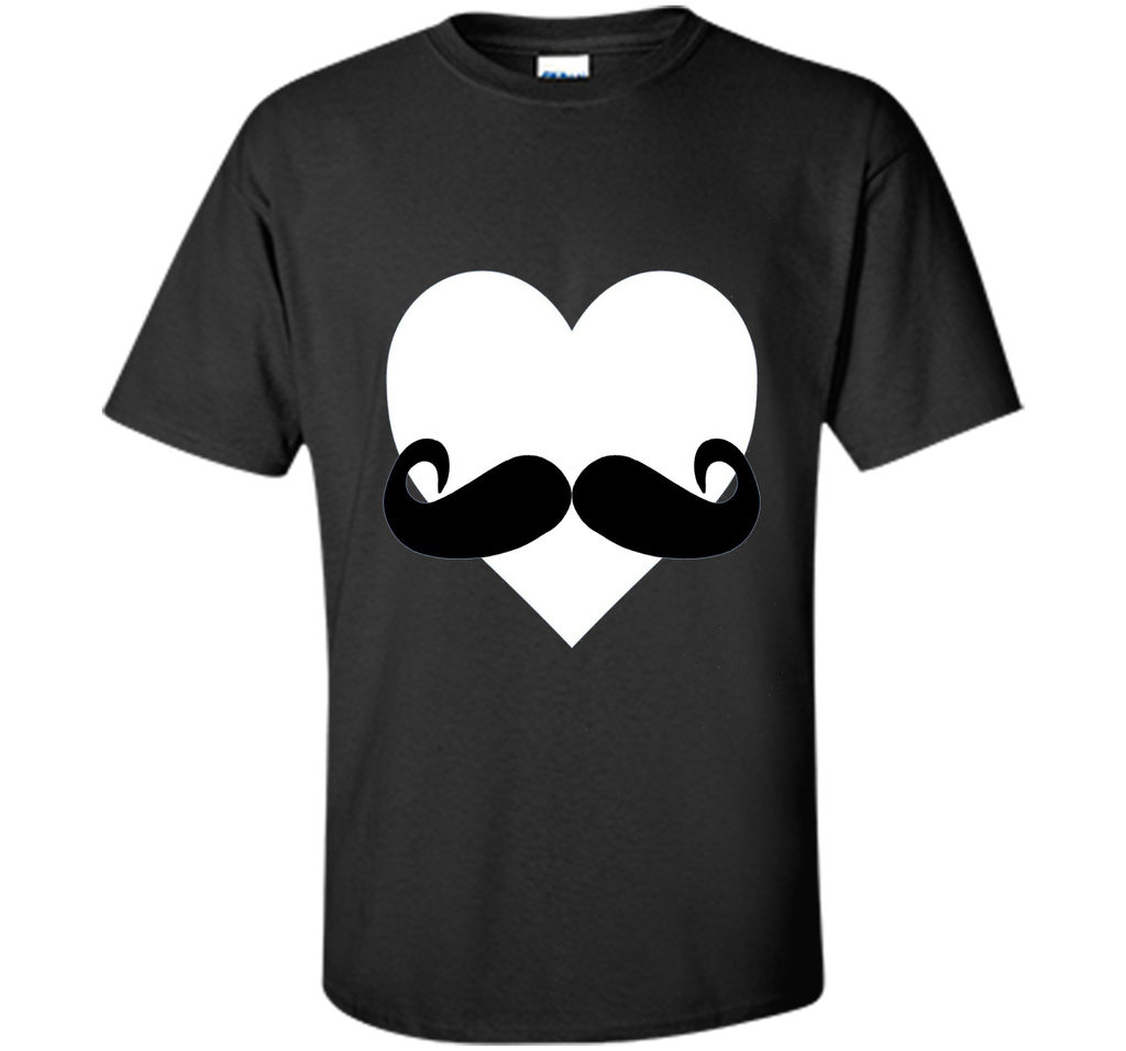 Heart Mustache Tshirt Funny Valentine Day Boys Men Love Cute