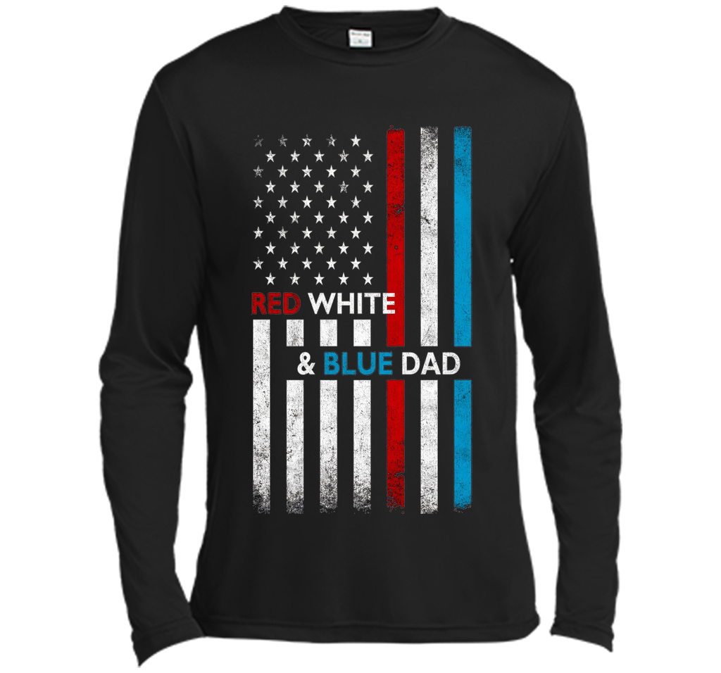 Mens Patriotic Dad Red White Blue USA Flag Father's Day T-Shirt