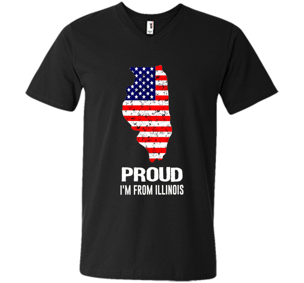 Proud of lllinois-US flag Independence day Tshirt