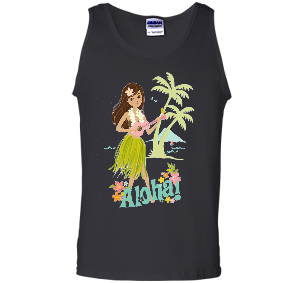 Vintage Hawaiian Hula Girl Shirt Tropical Beach Aloha