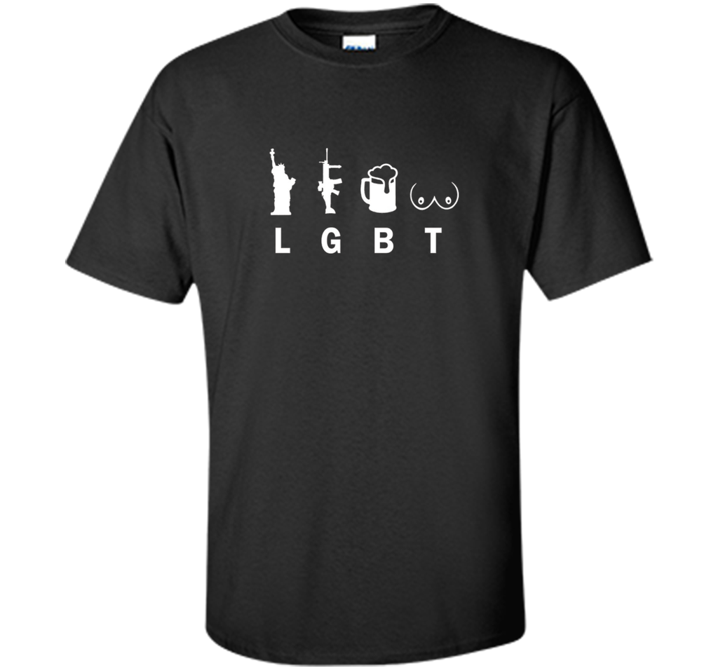 LGBT Liberty Guns Beer & Tts Second Amendment Funny T-Shirt