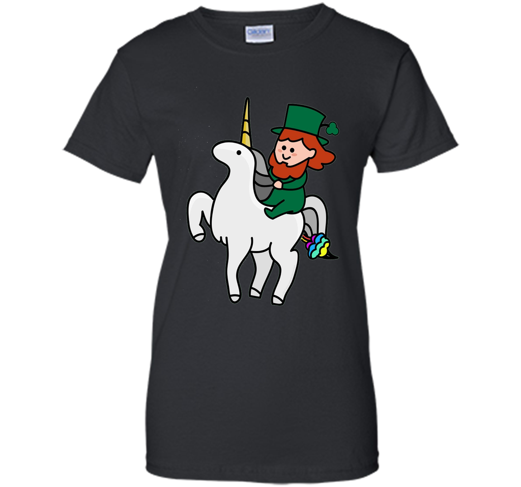 Funny St Patrick's Day Shirt - Leprechaun Riding a Unicorn