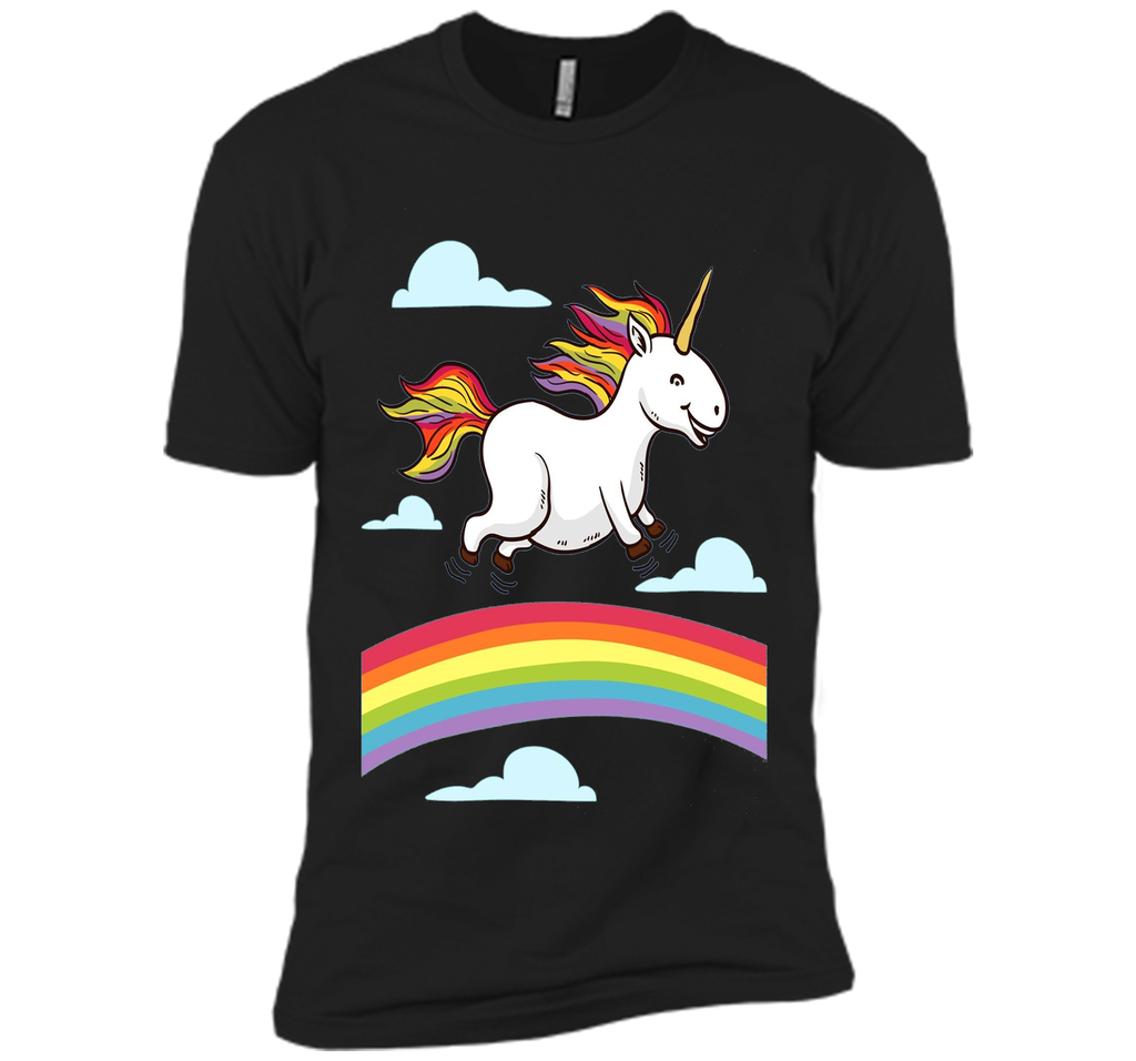 Funny Unicorn Dancing on Rainbows. Gay Lesbian Pride T-Shirt