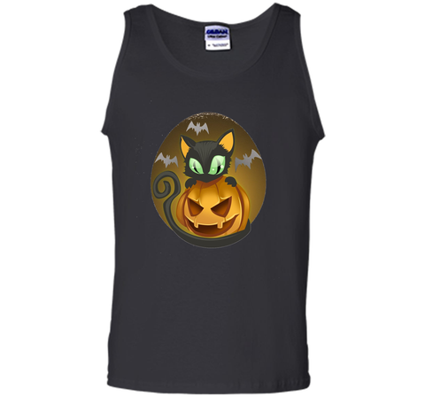Bats, Black Cat, Pumpkin, Jack O Lantern Halloween T-Shirt