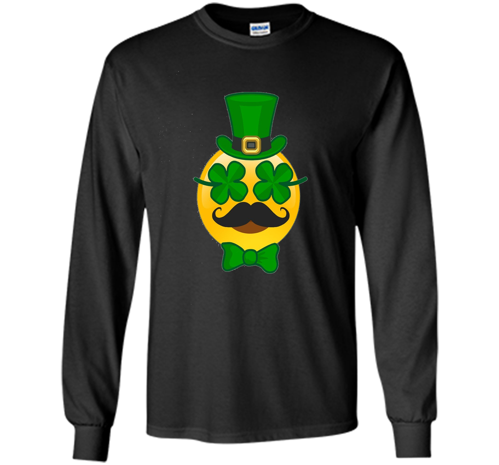 St Patricks Day Emoji T-Shirt Funny Mustache Men Girls Boys