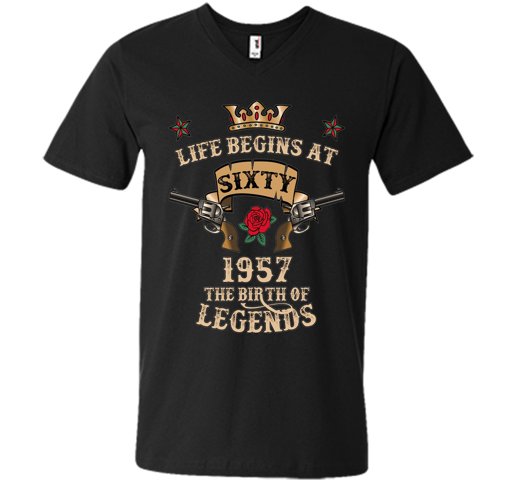 Life Begins At Sixty T-Shirt 1957 B-Day The Birth Of Legends t-shirt