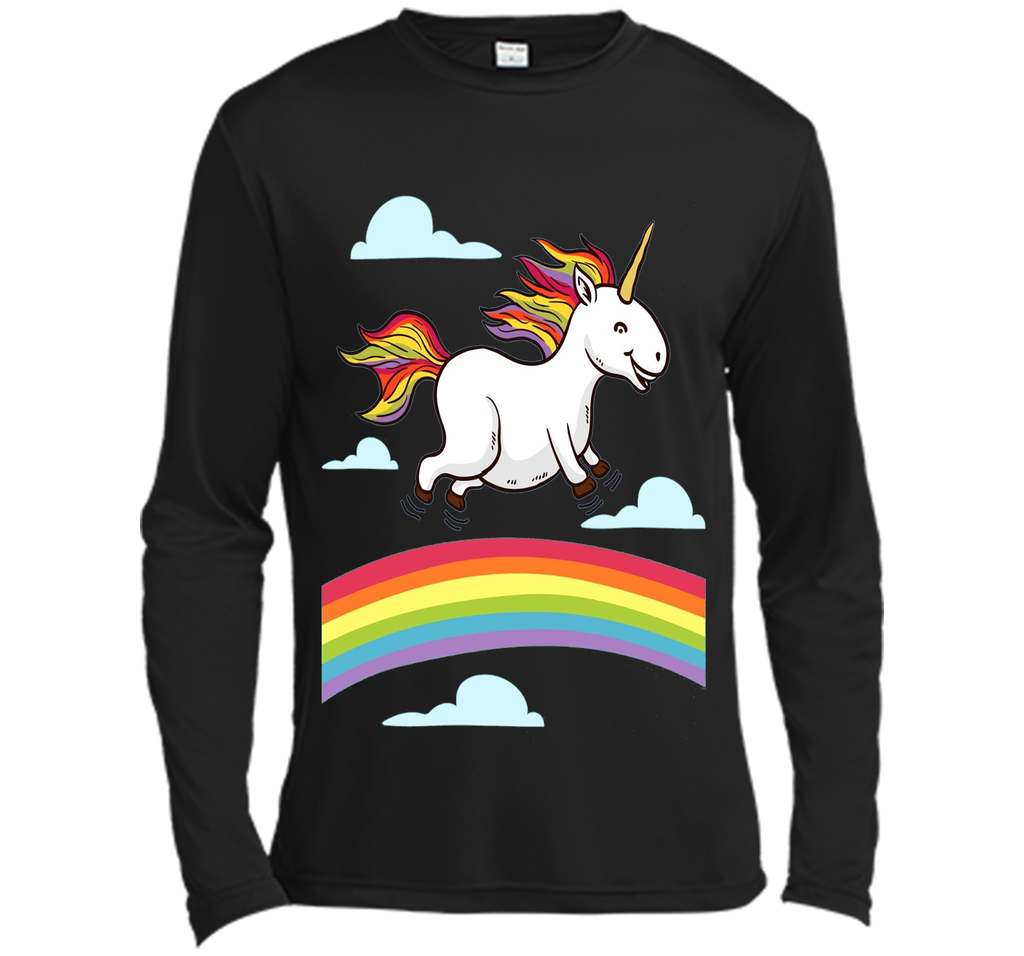 Funny Unicorn Dancing on Rainbows. Gay Lesbian Pride T-Shirt