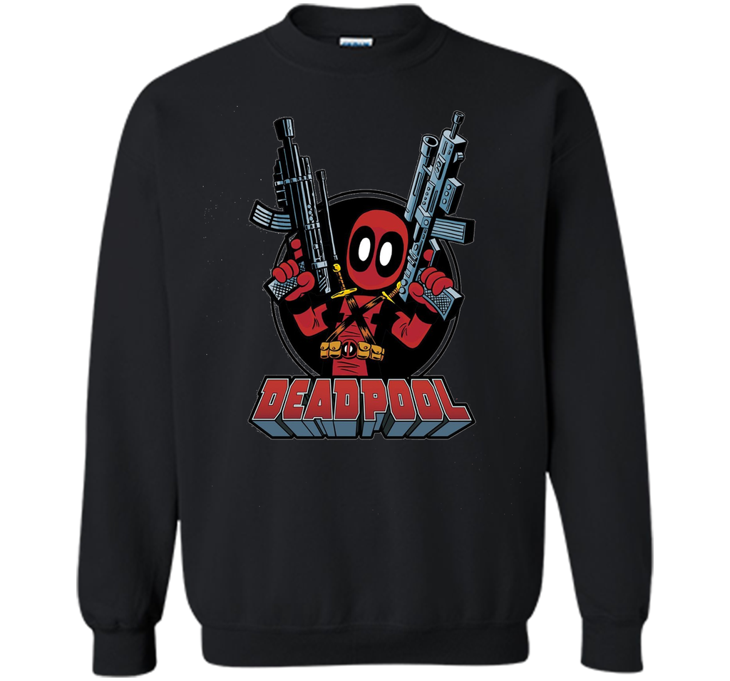 Deadpool Cartoon Guns Graphic T-Shirt