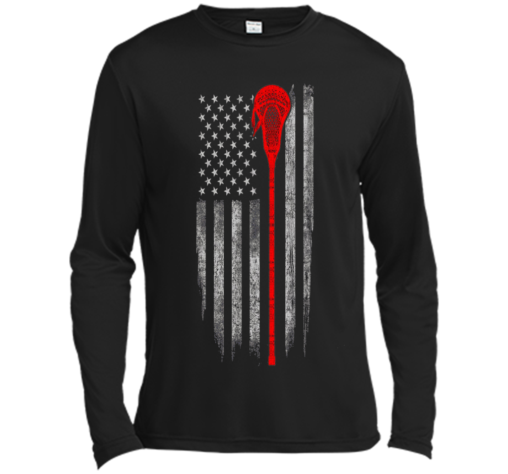 Lacrosse American Flag T-Shirt - Lacrosse Stick Flag T Shirt