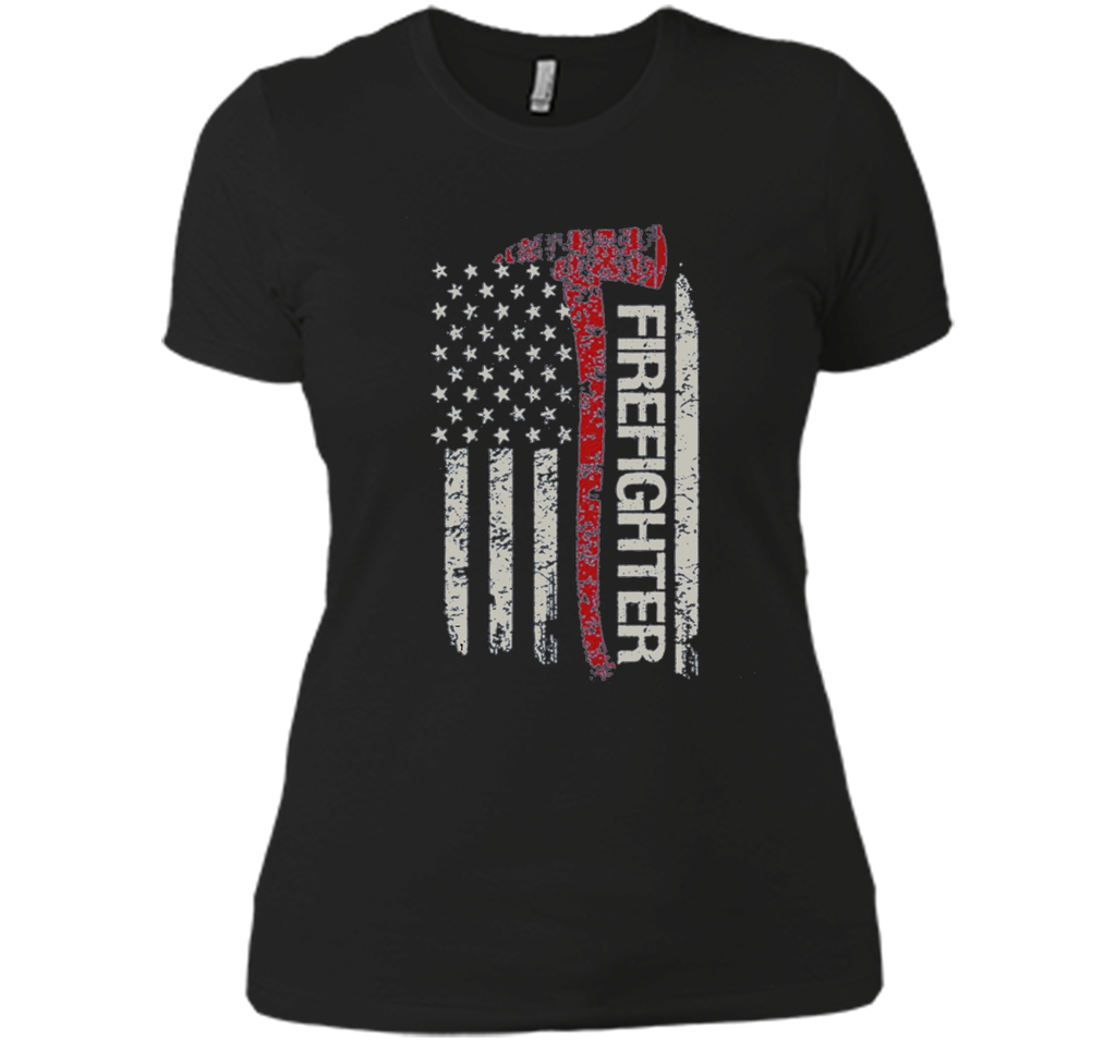 Thin Red Line Firefighter American Flag TShirt - Firefigh