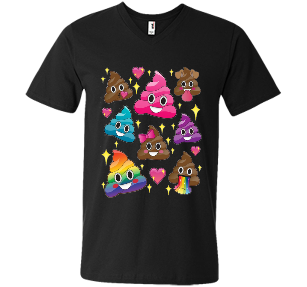 Cute Girl Rainbow Emoji Poop T-Shirt - BFF Gift or PJ Tee
