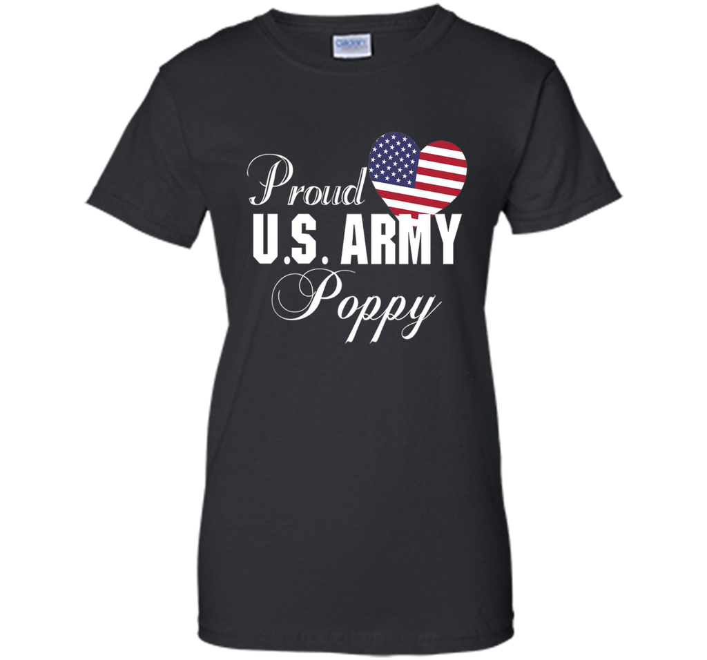 Mens Gift for Father's Day - Proud U.S. Army Poppy Heart T-shirt