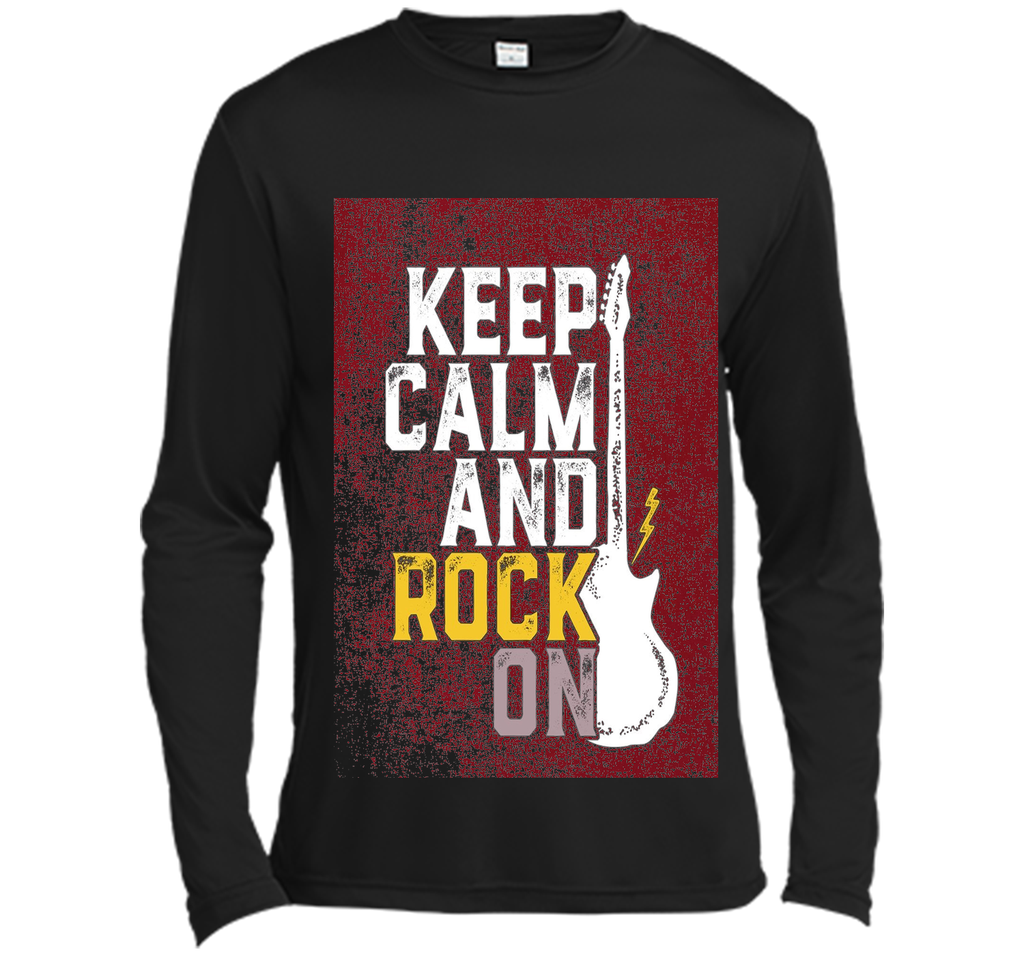 Keep Calm and Rock On Music T-shirt Vintage Grunge Style