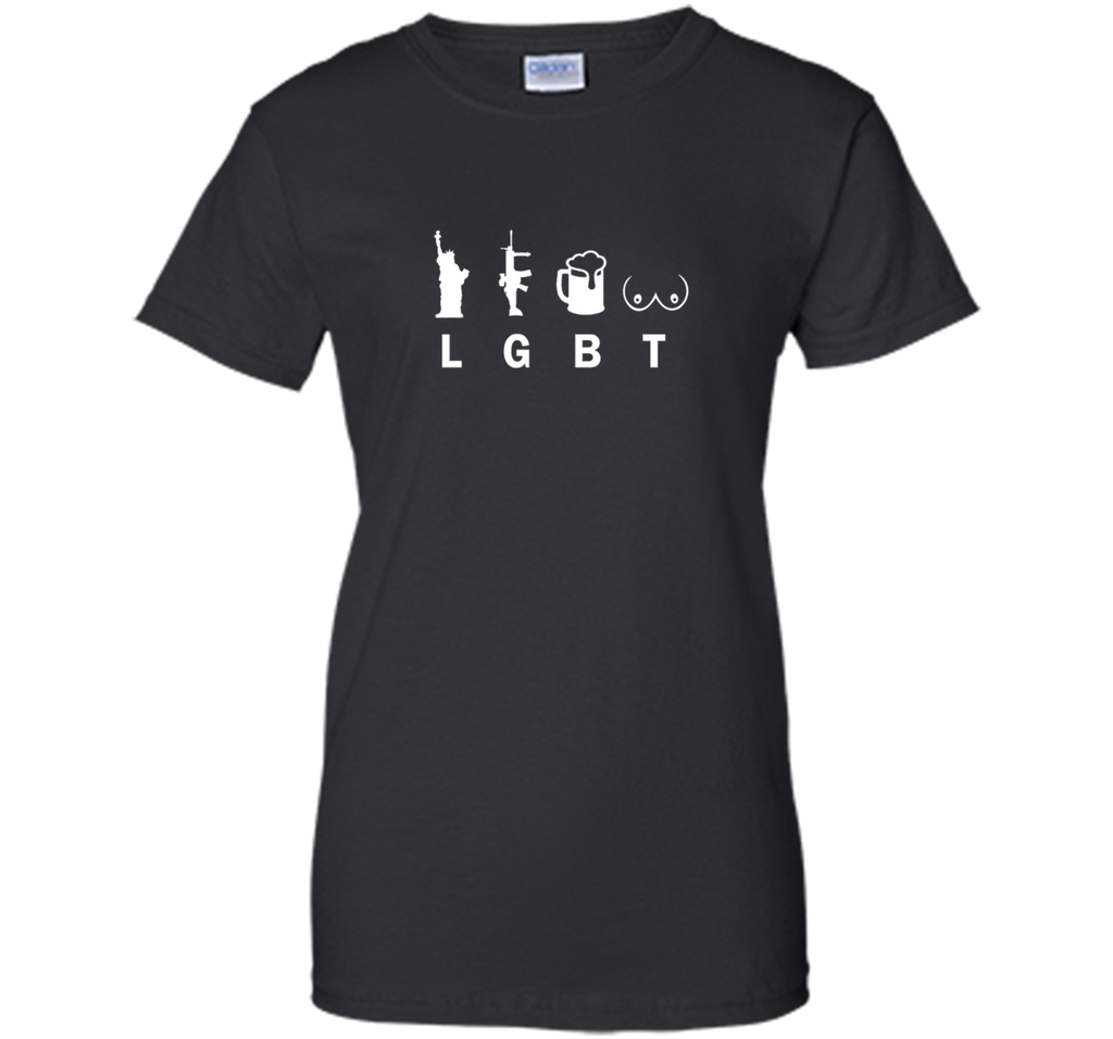 LGBT Liberty Guns Beer & Tts Second Amendment Funny T-Shirt