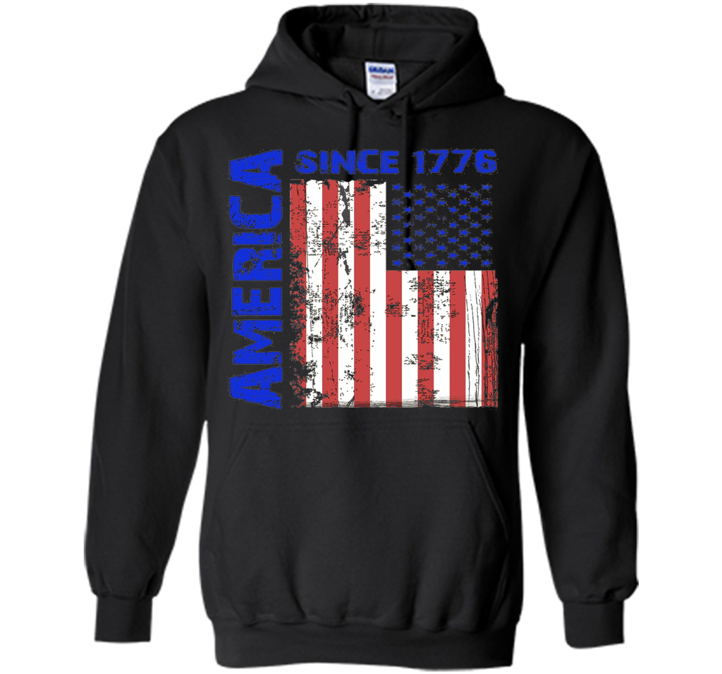 America Since 1776 Flag Tshirt Blue Red White Day 4th of Jul