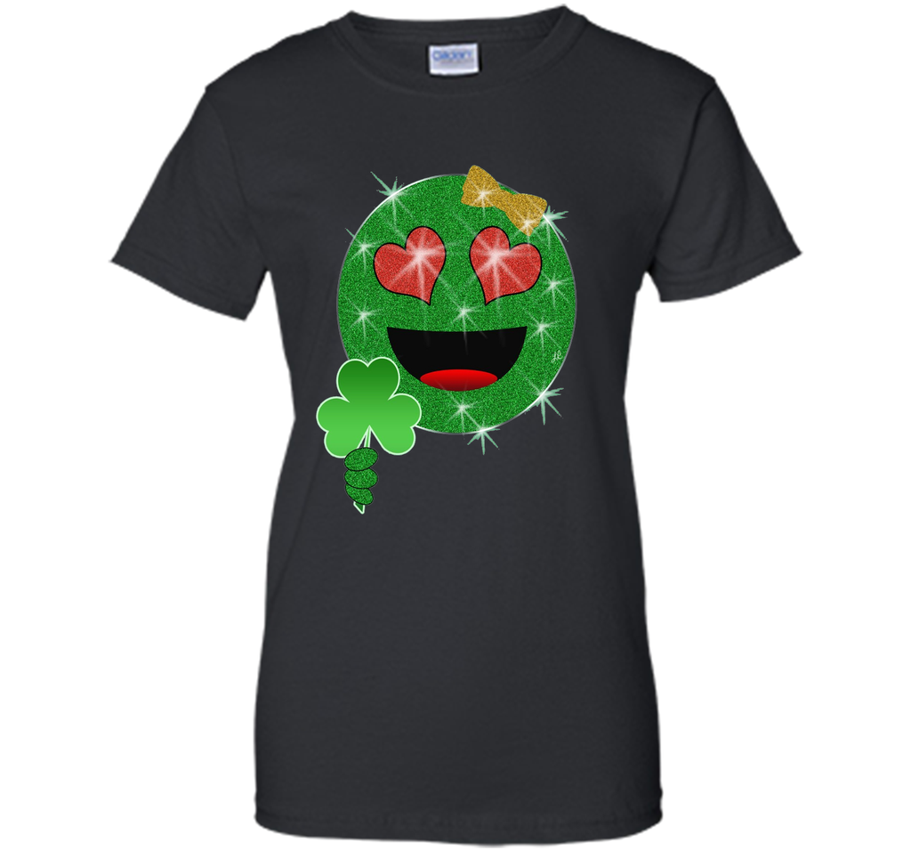 St. Patrick's Day Heart Eyes Emoji T-Shirt for Girls