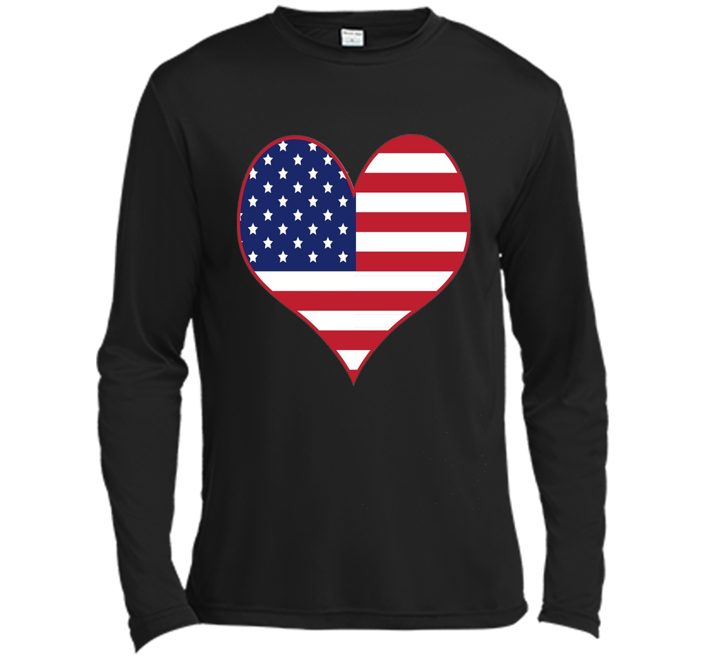 Happy Independence Day - American Flag Heart T-shirt