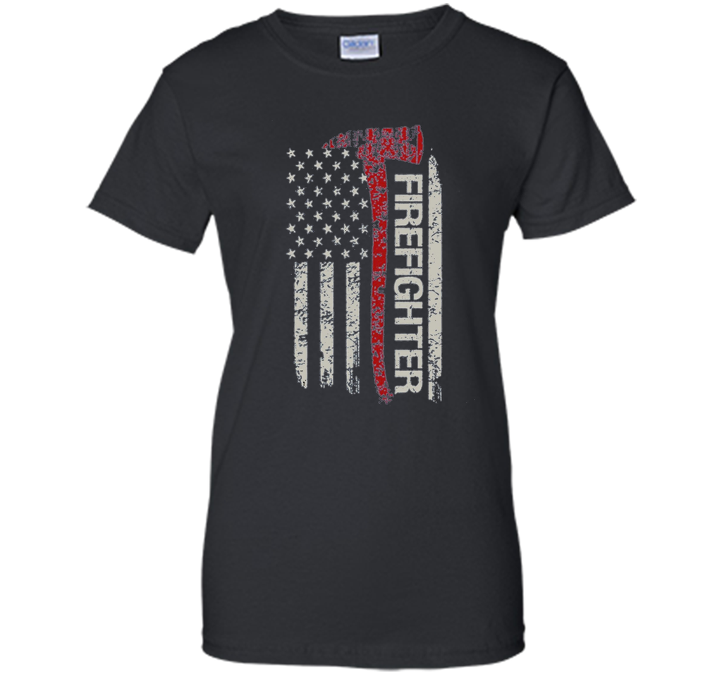 Thin Red Line Firefighter American Flag TShirt - Firefigh