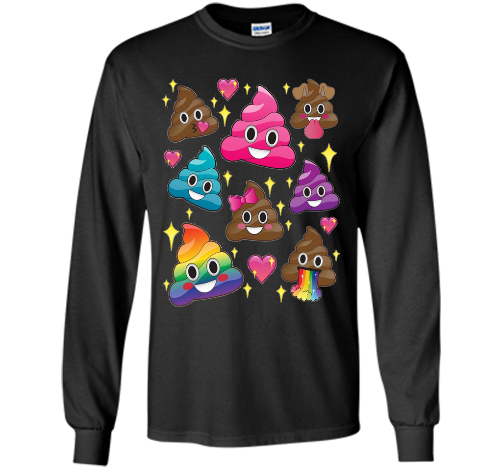 Cute Girl Rainbow Emoji Poop T-Shirt - BFF Gift or PJ Tee