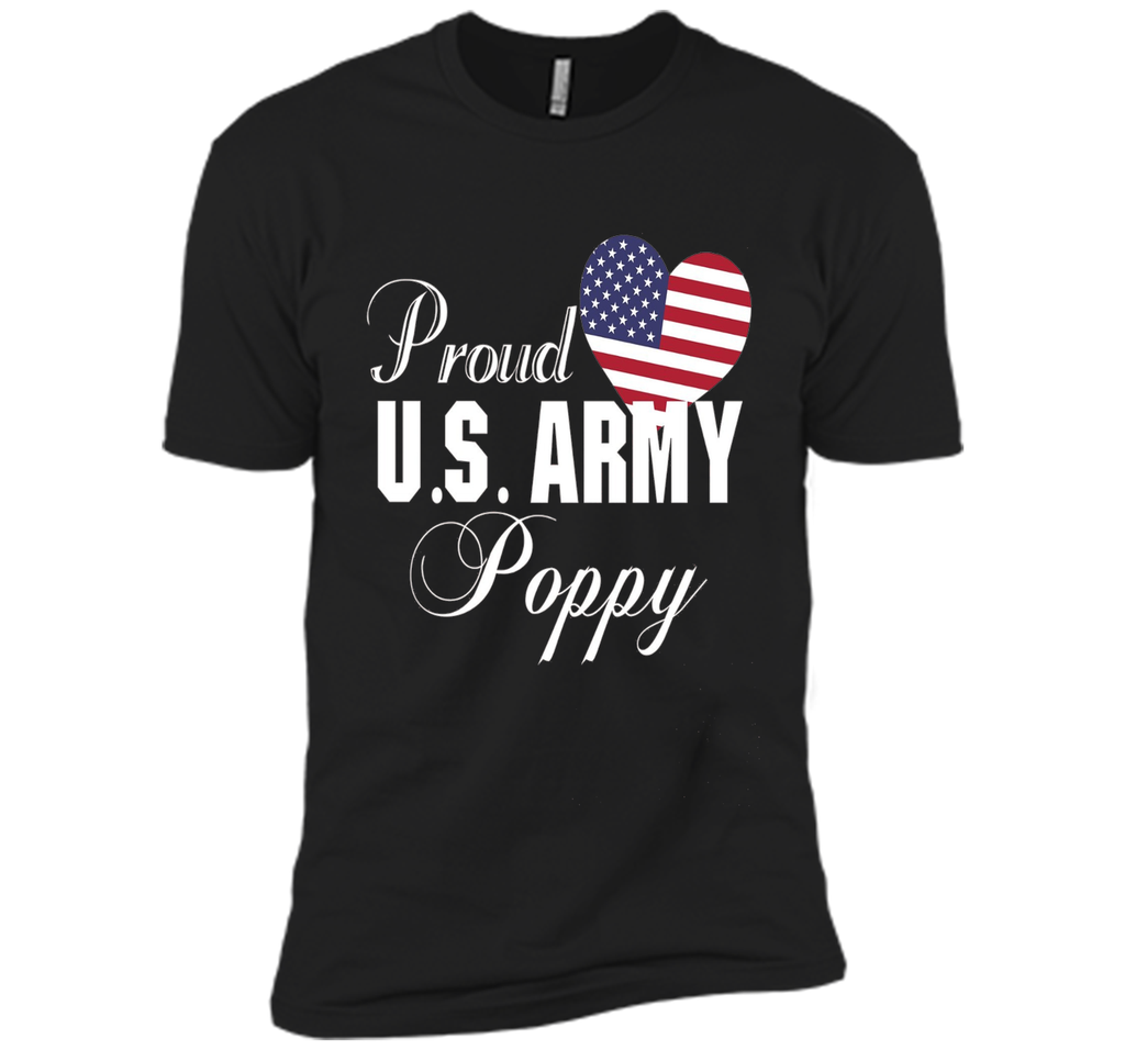 Mens Gift for Father's Day - Proud U.S. Army Poppy Heart T-shirt
