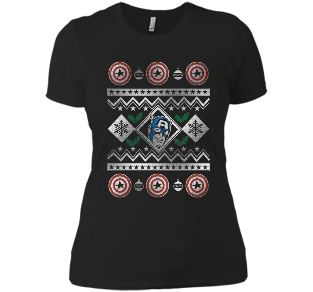Captain America Christmas Sweater Graphic T-Shirt