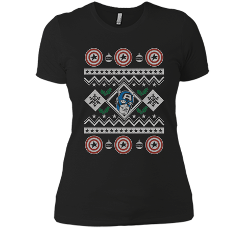 Captain America Christmas Sweater Graphic T-Shirt