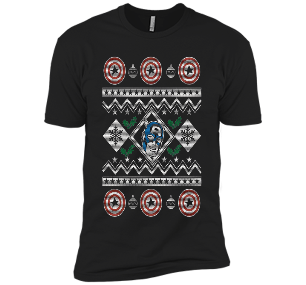 Captain America Christmas Sweater Graphic T-Shirt