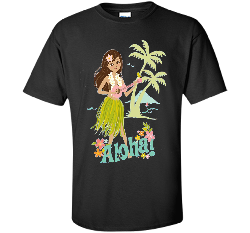 Vintage Hawaiian Hula Girl Shirt Tropical Beach Aloha