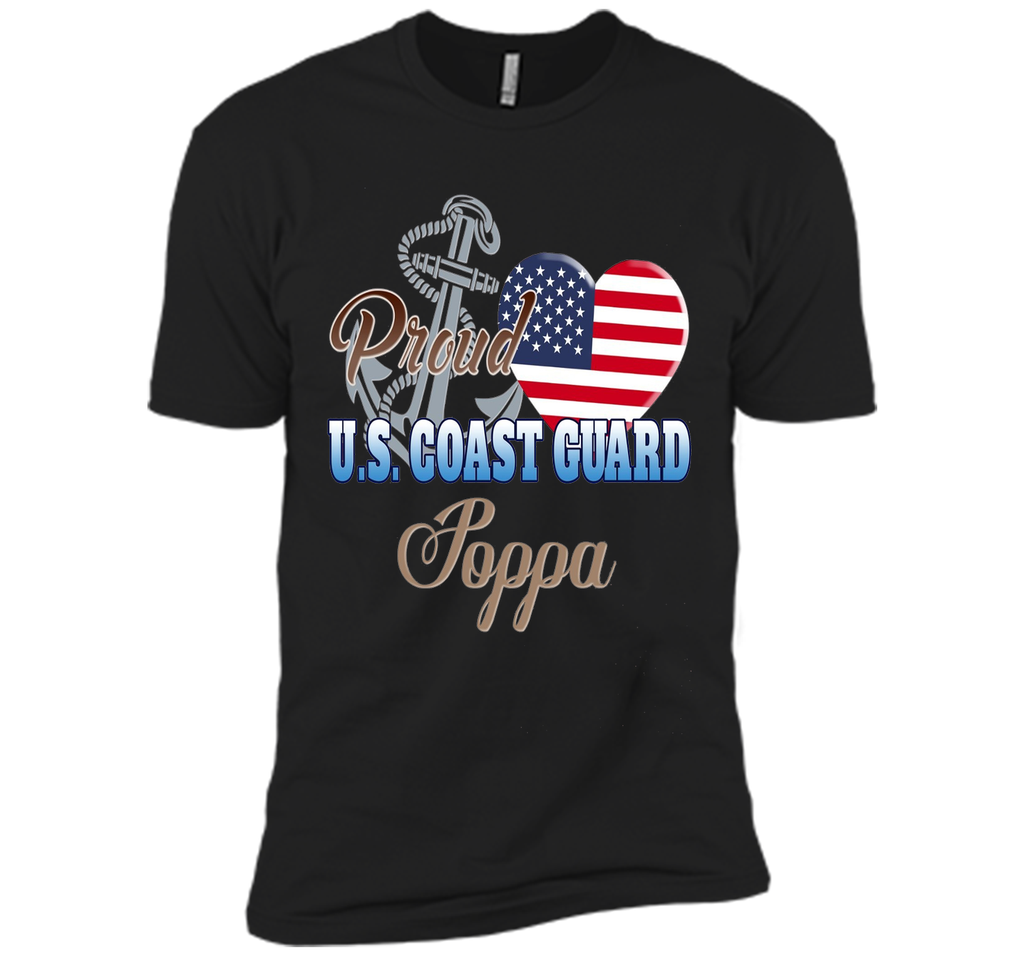Proud U.S. Coast Guard Poppa Patriotic Heart T Shirt t-shirt