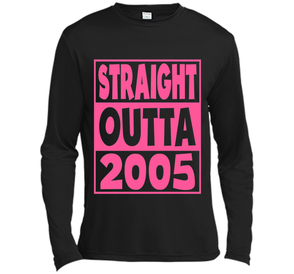12th Birthday Gift T-Shirt Straight Outta 2005 Pink