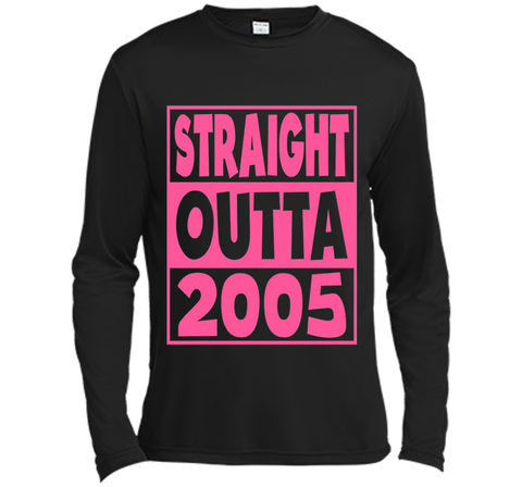 12th Birthday Gift T-Shirt Straight Outta 2005 Pink