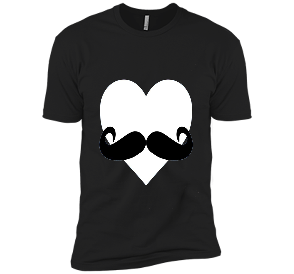 Heart Mustache Tshirt Funny Valentine Day Boys Men Love Cute