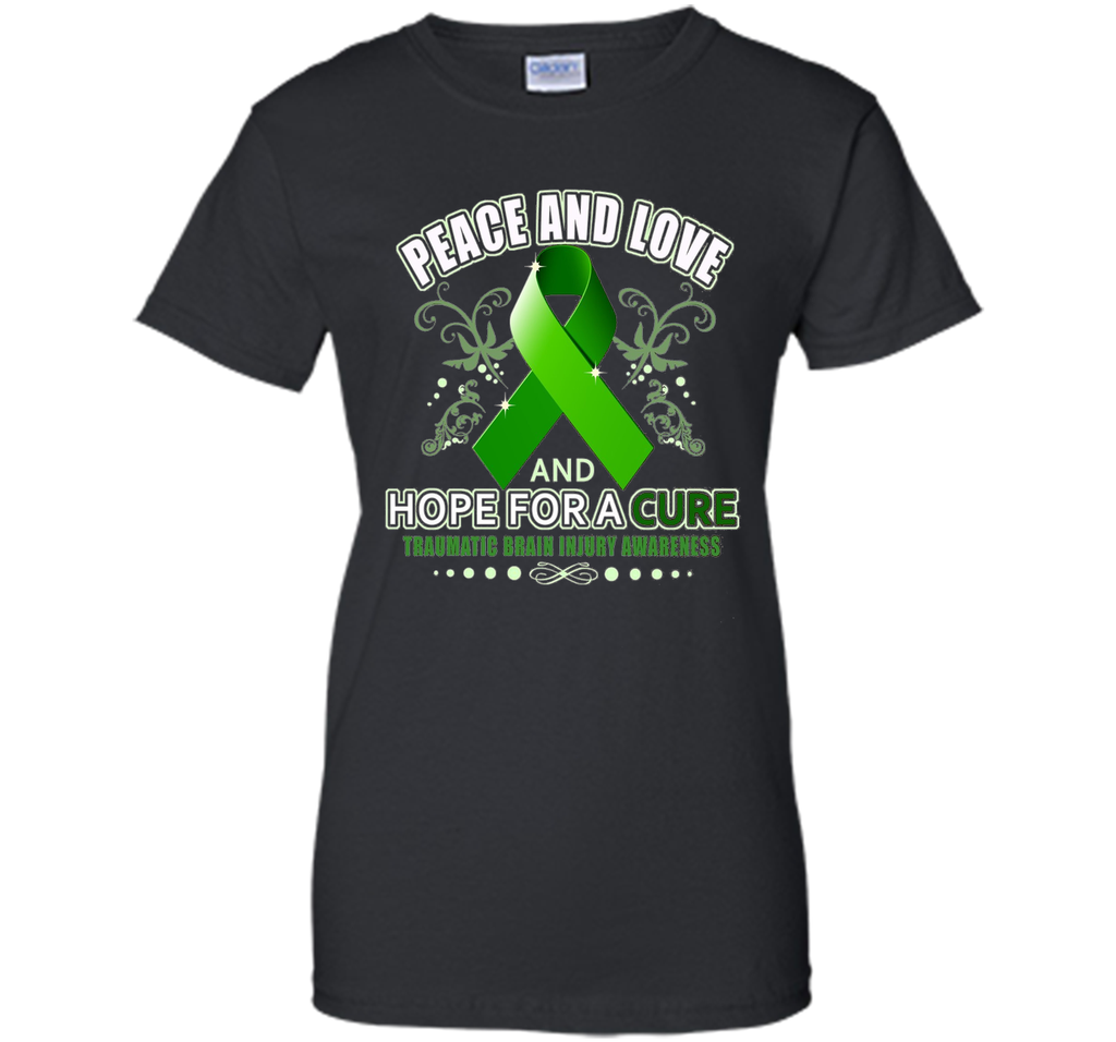 Peace Love And Hope Green - Traumatic Brain Injury Shirt