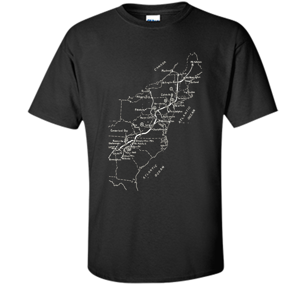 Appalachian Trail Hand-drawn Map Vintage Look T-Shirt