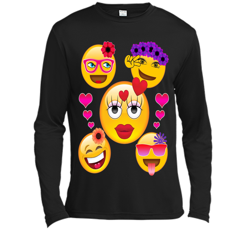 Cute Emoji Face Collage T-Shirt for Girls and Women